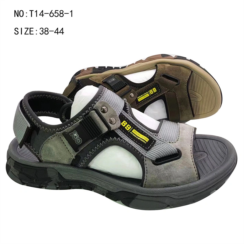 Custom Men Genuine Leather Sport Sandals Open Toe Outdoor Hiking Beach Sandals