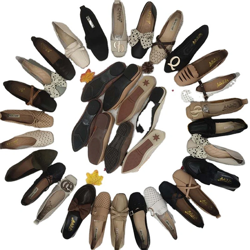 Mix style cheap women stock shoes slip on loafers shoes ladies dress flat shoes stock