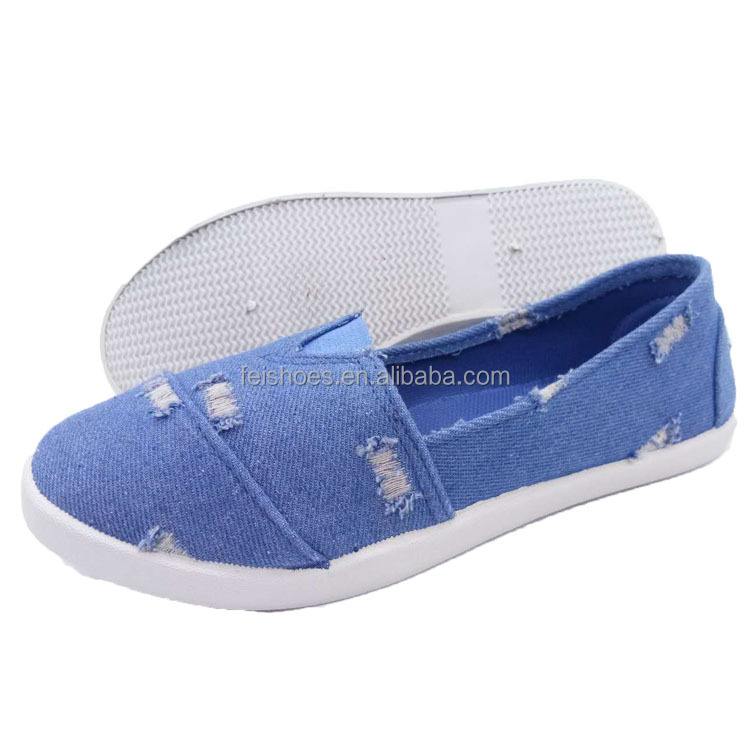 women shoes Factory price ladies injection slip on casual canvas shoes canvas shoes