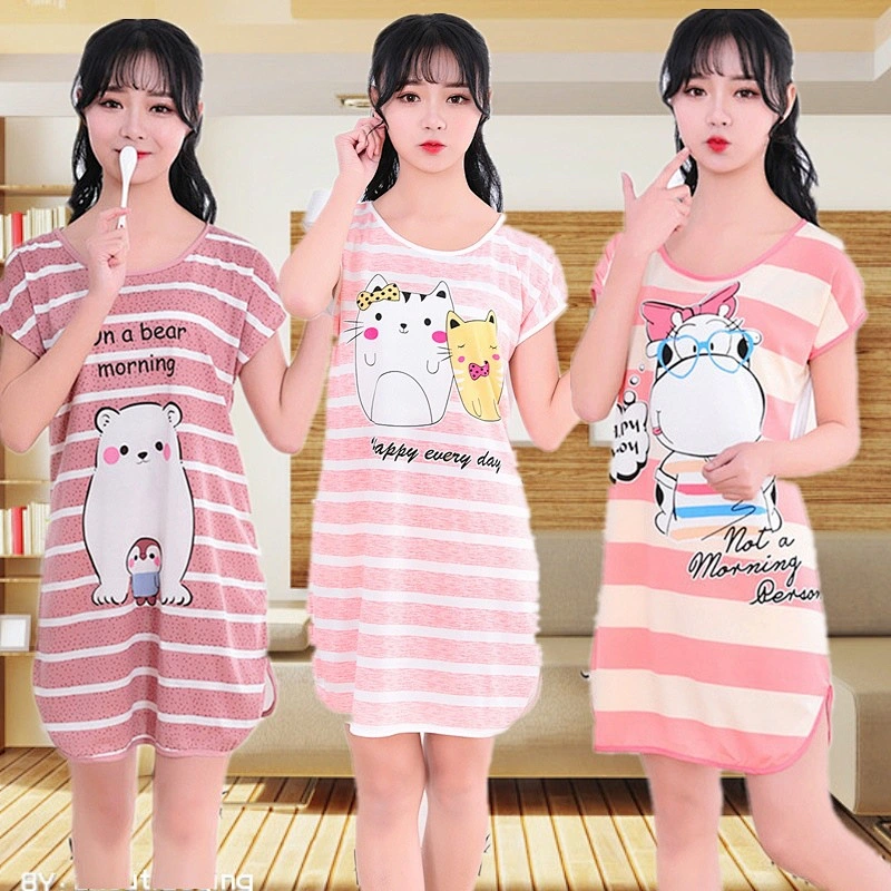 Cute style pajamas ladies mix dress casual and comfortable inventory cotton nightgowns