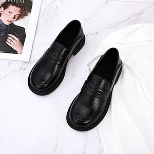 New Custom British college style women students single shoes retro casual leather loafers shoes