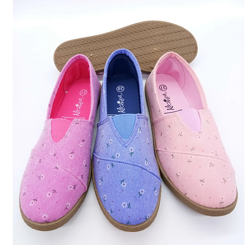 Factory cheap New Style Factory custom Women loafers Injection Flat Canvas Casual Shoes