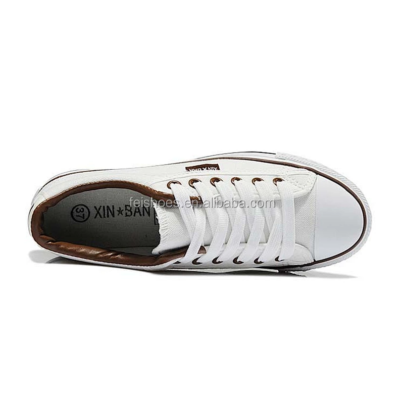 Women's Fashion Sneakers Casual White Tennis Walking Shoes Custom Canvas Shoes made in China