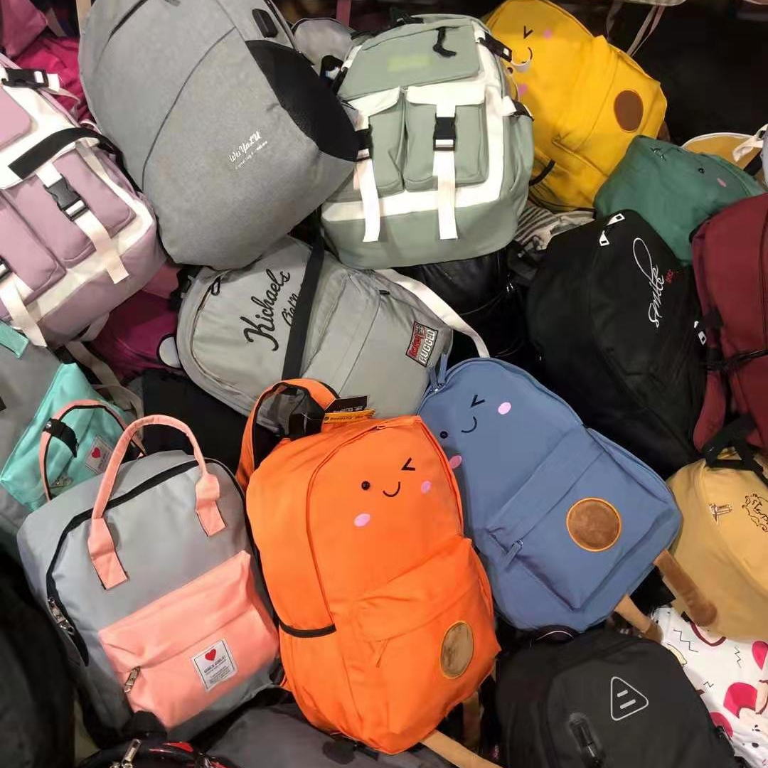 mix style casual canvas school bags outdoor inventory double shoulder backpacks stock