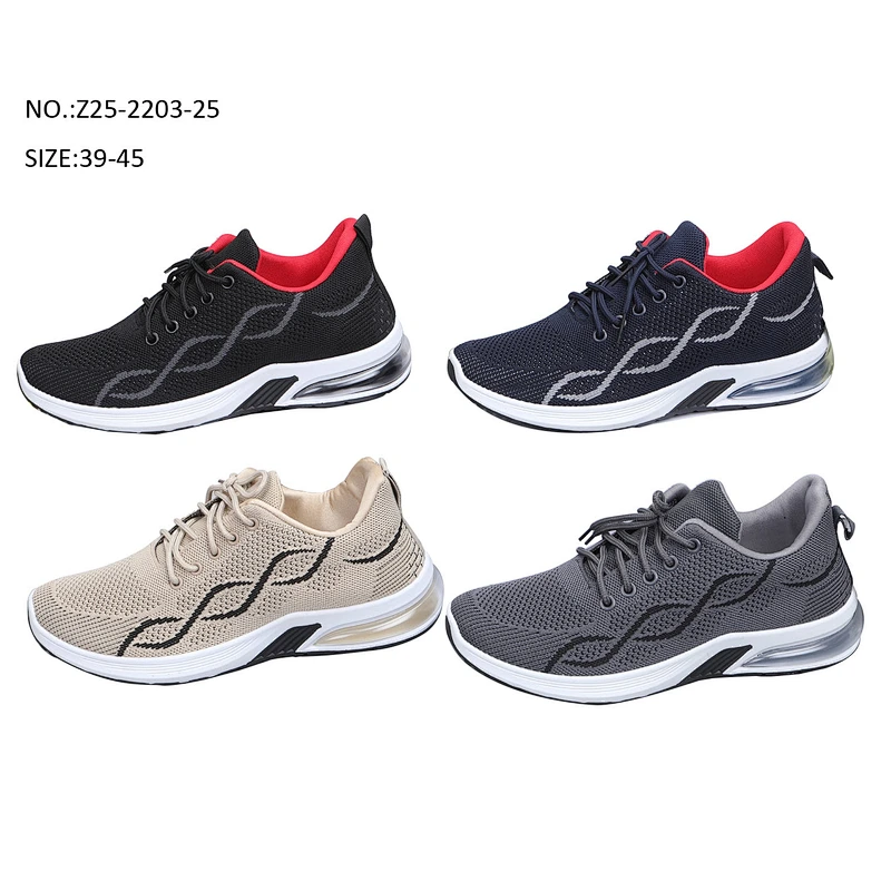 Newest air cushion Custom Fly knit Men Injection Sneaker Casual Fashion Sports Running Shoes