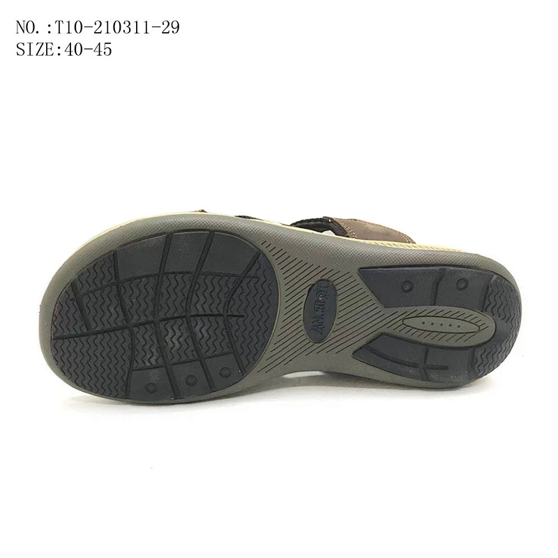 Latest Style Trend Men Outdoor Slides Beach Slippers Leather Sandals for Summer