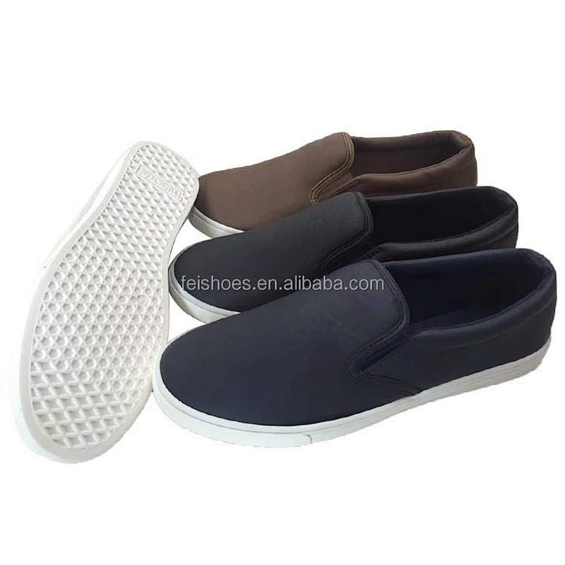 Custom casual men loafers walking style shoes canvas slip on