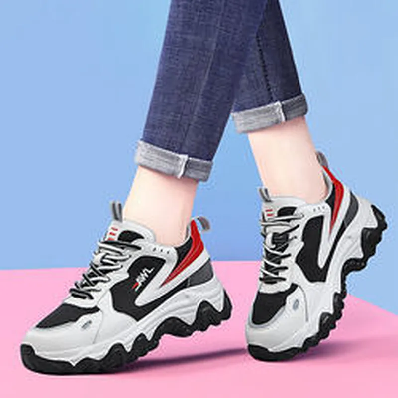 New spring platform women travel shoes casual dad shoes flat lightweight sneakers