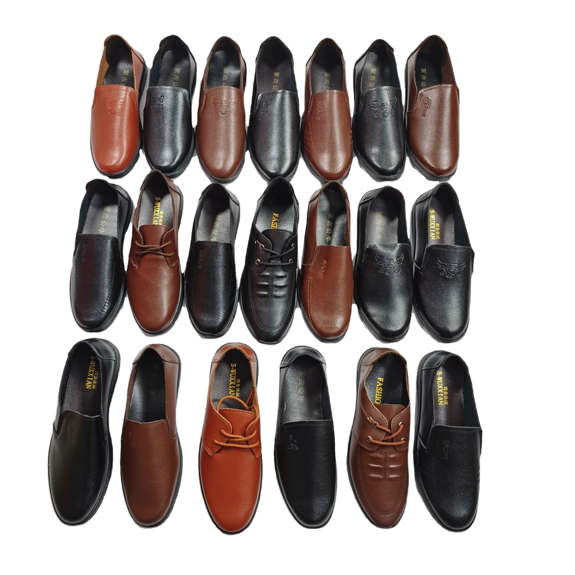 Men Business Formal Leather Shoes Oxford Lightweight Soft Sole Stock Shoes