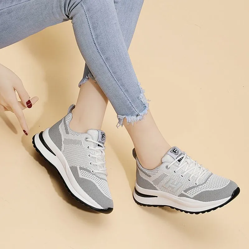 New Korean version women fashion sneaker running shoes mesh breathable casual shoes