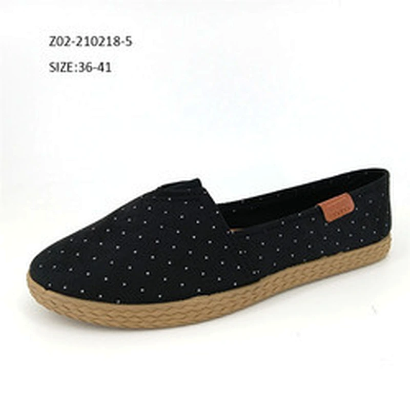 Fashion personalized female canvas shoes wholesale casual women flat shoes outdoor injected shoes