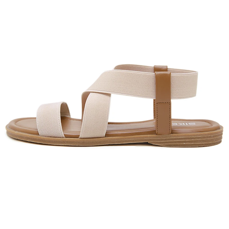ladies sandal leisure flat sandals elastic strap thong sandal walking shoes