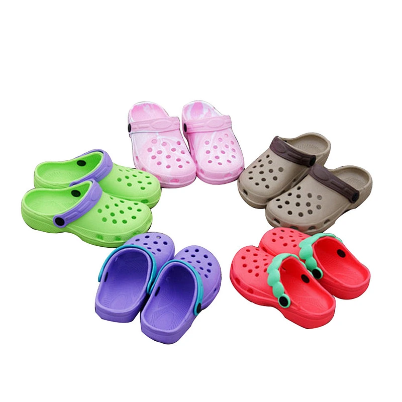 Children garden shoes mixed color mixed size garden shoes stock
