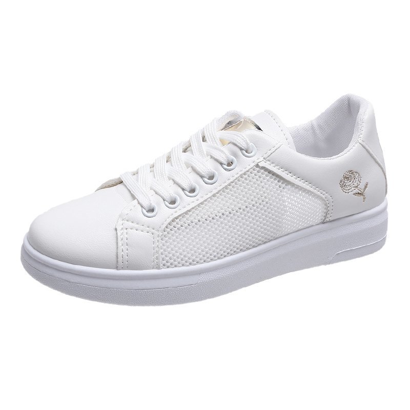 Breathable Pu Platform Casual Women Sneakers White Shoes ladies board shoes