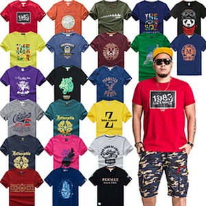Mix color mix style big size  men cloths short-sleeved T-shirt stock  for wholesale