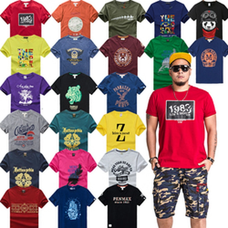Mix color mix style big size  men cloths short-sleeved T-shirt stock  for wholesale