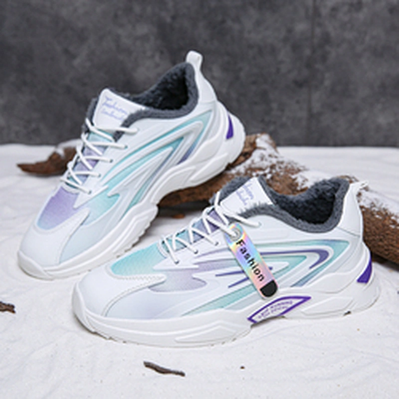 Men Walking Shoes Running Sports Casual Sneakers Fur Lined