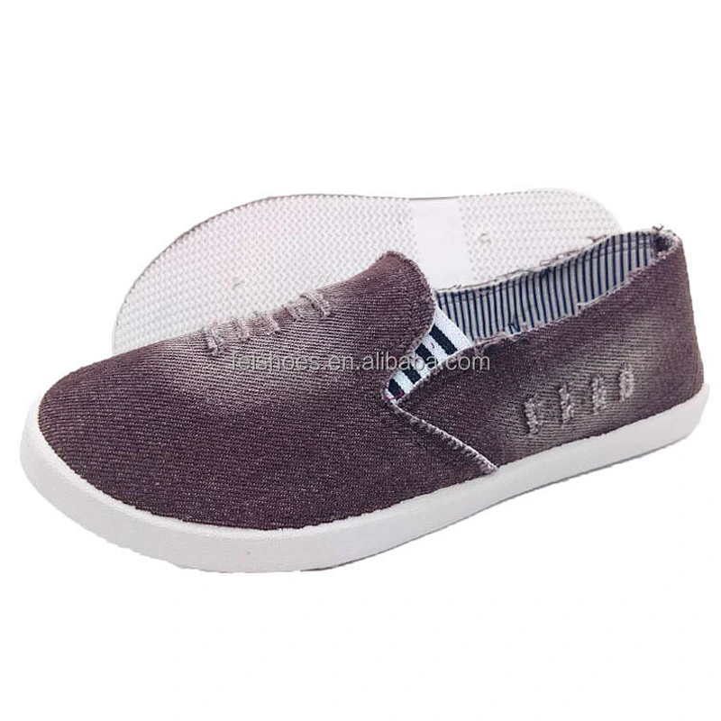 Factory OEM Fashion women flat casual shoes canvas shoes with jeans upper