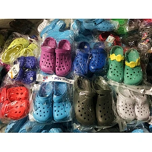 Mix design kids slippers clogs children beach garden shoes stock