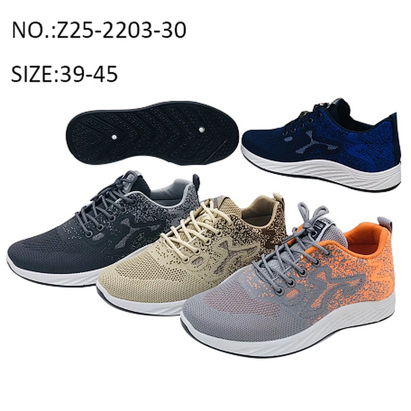 Fashion Design Injection Tennis Sneakers Casual Running Sports Fly knit Shoes for Men
