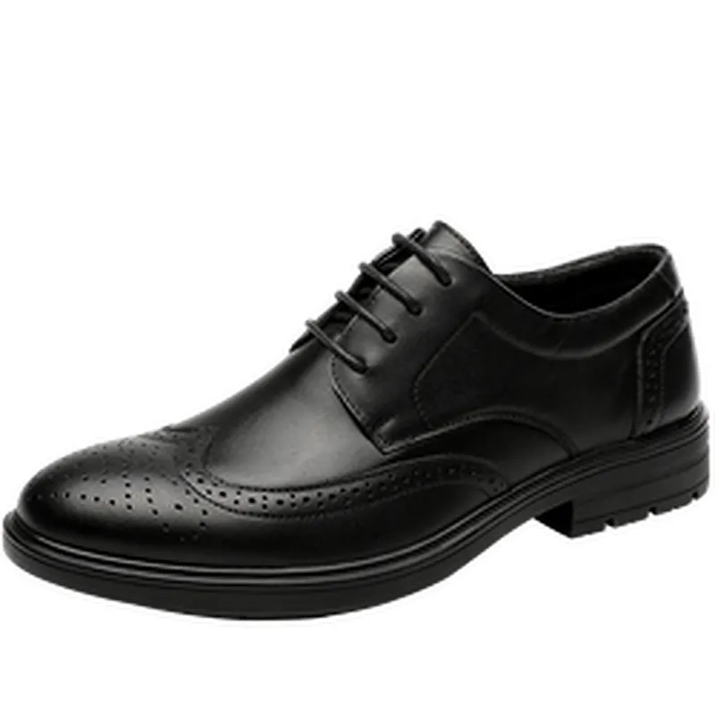 Men dress shoes pointed leather footwear Casual Commerce Shoes  stock
