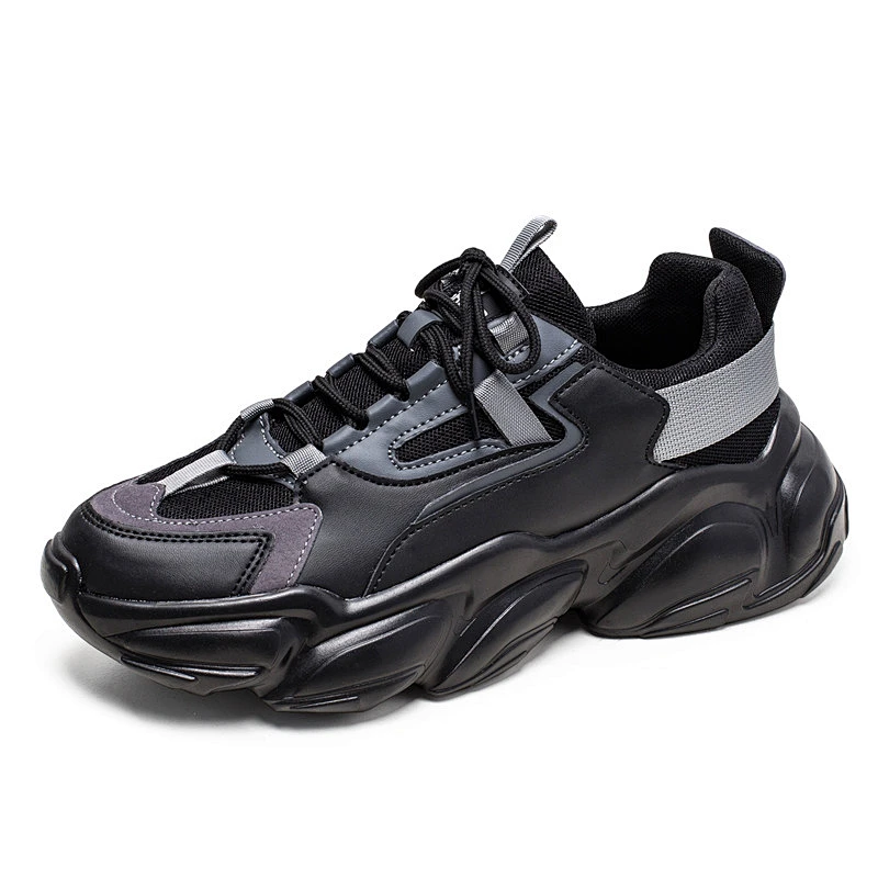 Men Fashion Sneakers Lace up Walking Chunky Casual Shoes