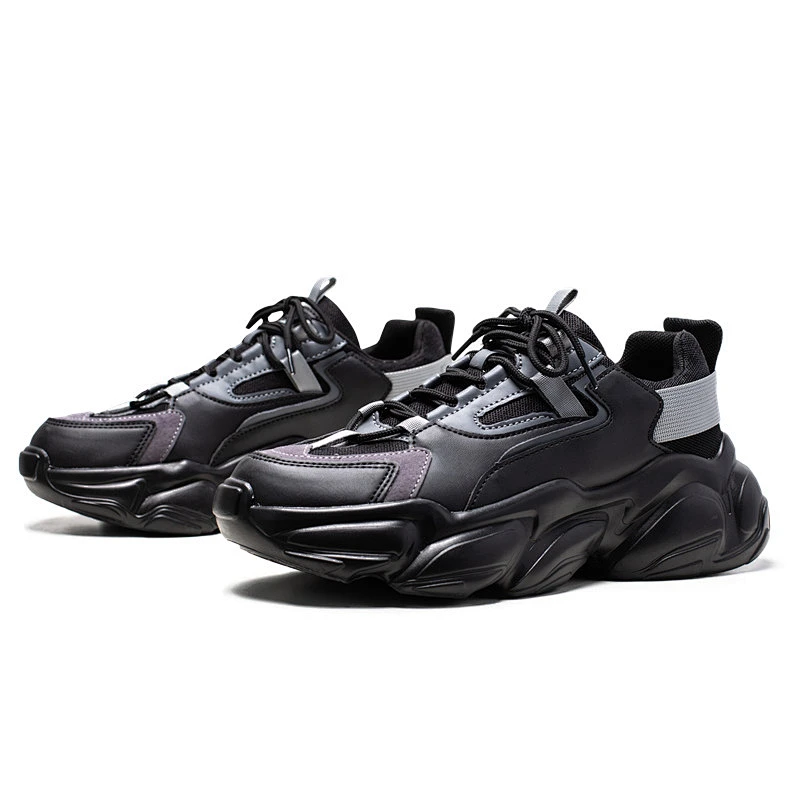 Men Fashion Sneakers Lace up Walking Chunky Casual Shoes
