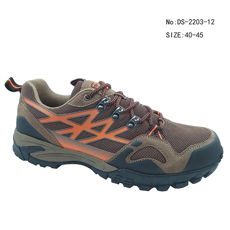 High Quality Leather Breathable Men Lace Up No slip Hiking Shoes leisure trekking boots