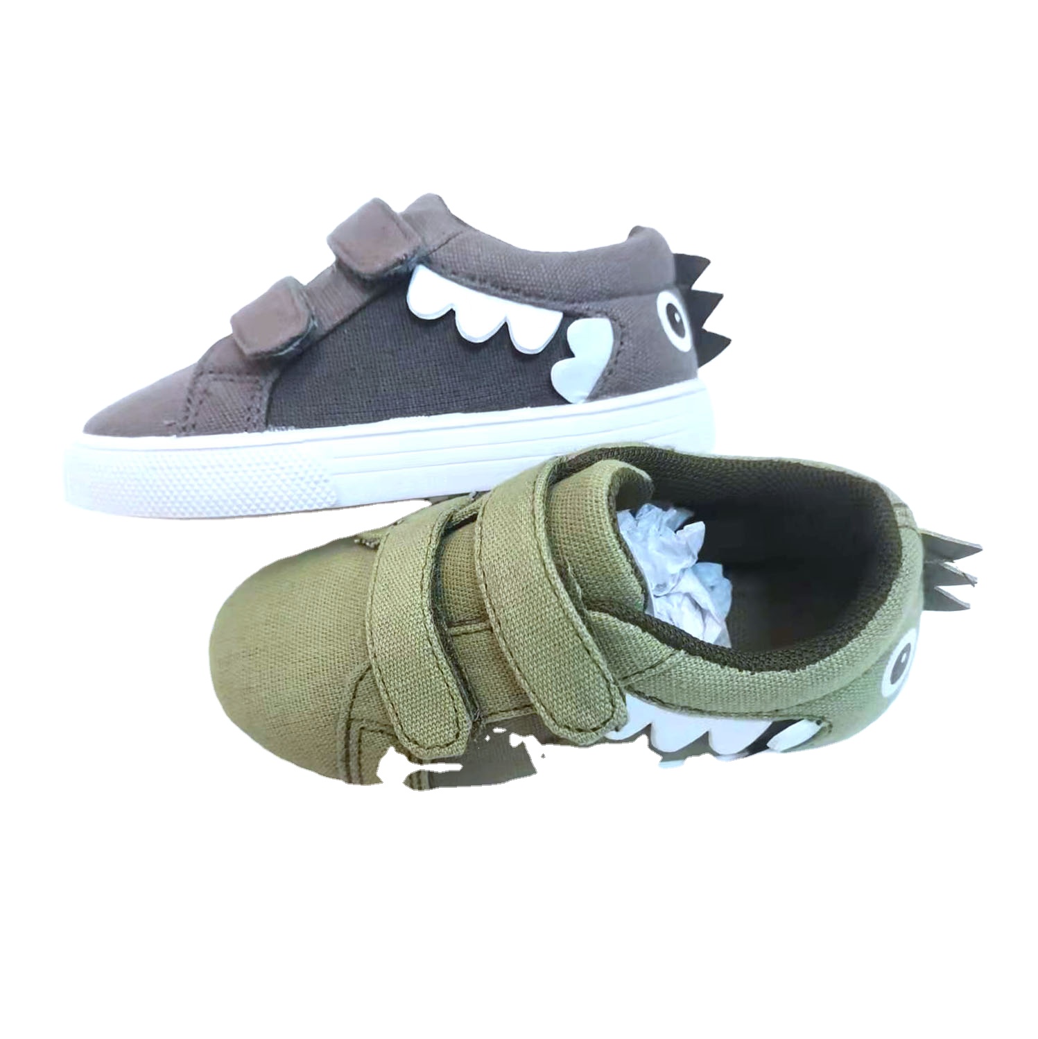 New Custom Made Kids Casual sports Shoes Children Injection Canvas Shoes with Magic Tape