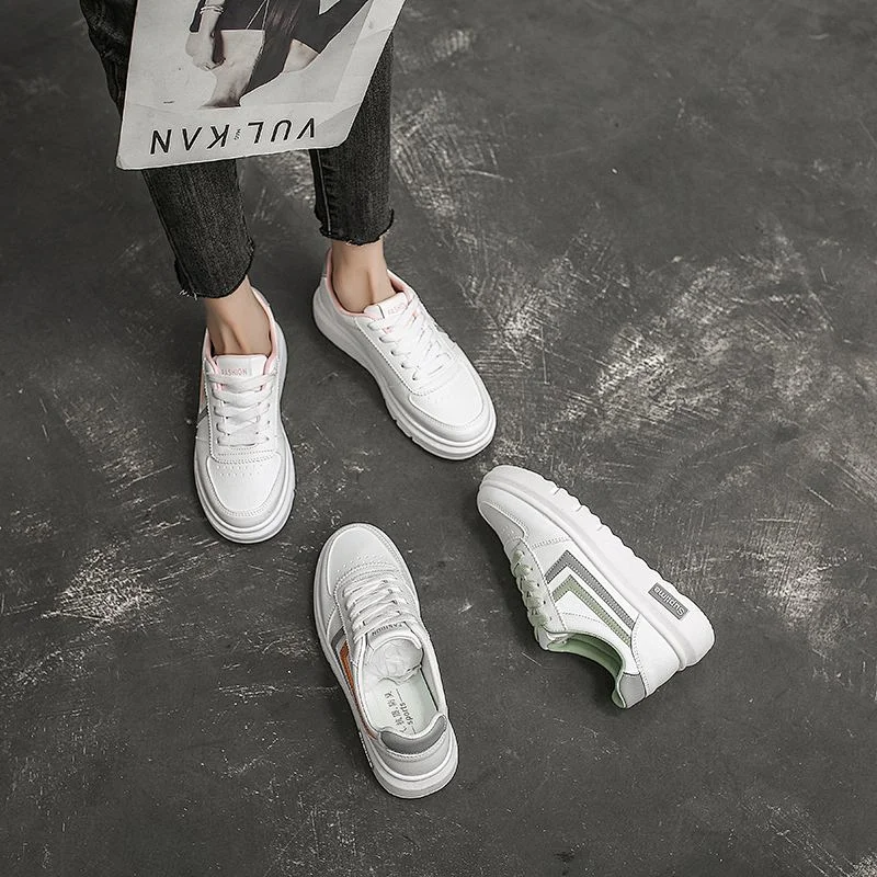 Fashion school Casual Women walking style shoes student white board shoes