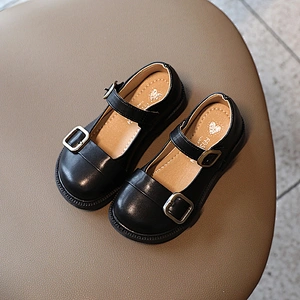 New School Children Baby Girl Shiny Casual Low-Heel flat Leather Shoes
