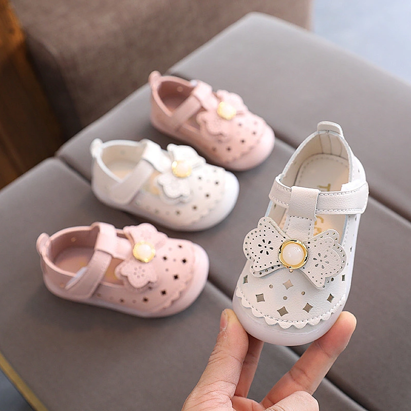 New Style Bowknot Girls Casual Shoes Children Baby Leather Shoes