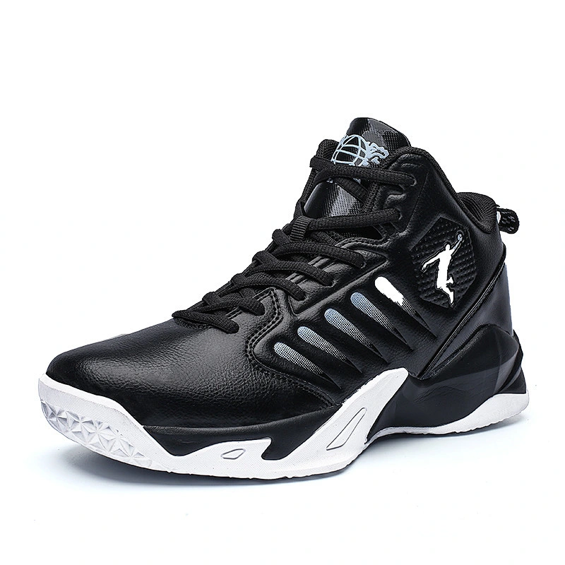 China Footwear Manufacturer Rubber Sole High-top Shoes leather Sneakers OEM Basketball Shoes Men