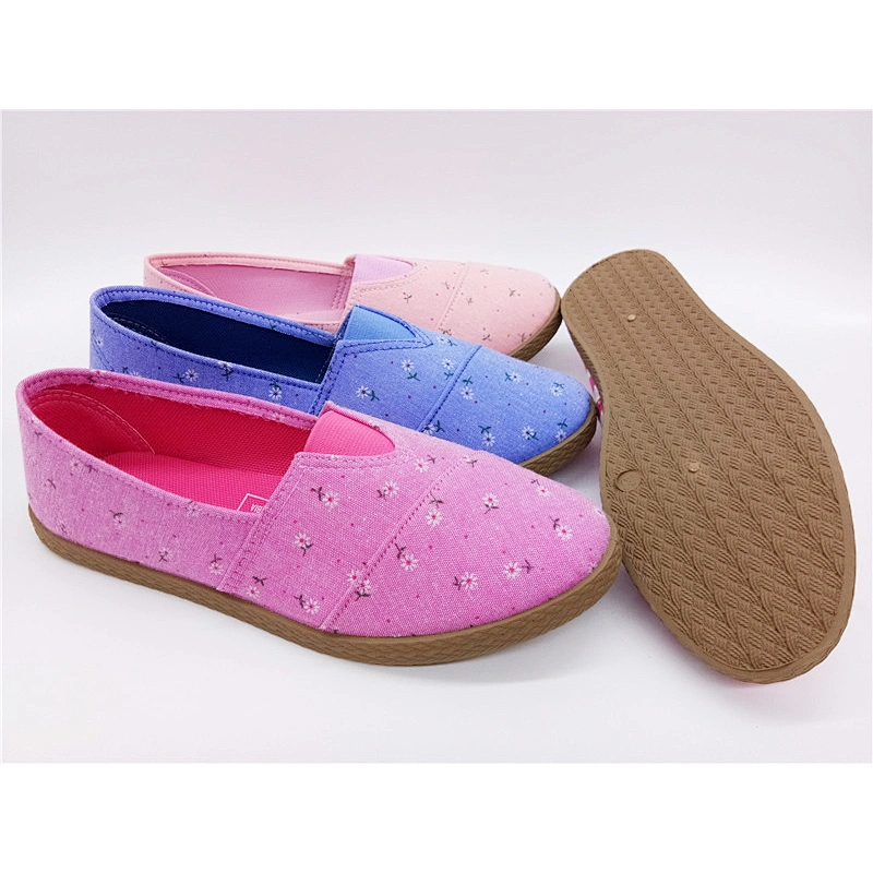 Factory cheap New Style Factory custom Women loafers Injection Flat Canvas Casual Shoes