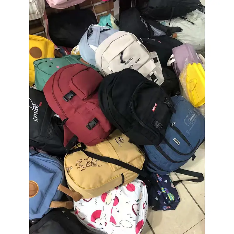 mix style casual canvas school bags outdoor inventory double shoulder backpacks stock