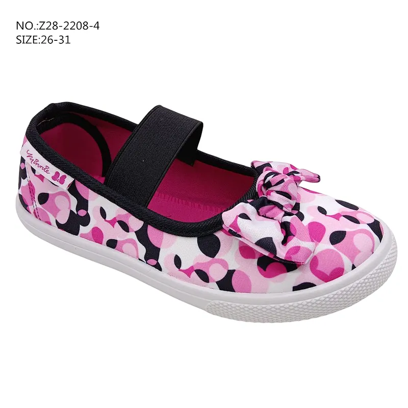 New Injection Custom Children Girls Slip on flat Dance Shoes Casual Canvas Shoes Wit Bowknot