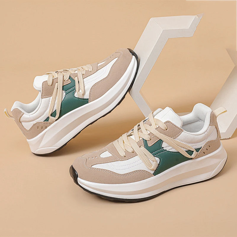 New height increasing all-match women running shoes women's retro platform casual sports shoes