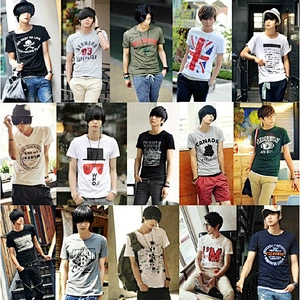 Mixed style summer men short sleeve t shirt stock