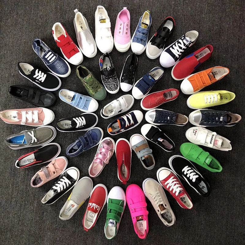 Mix design Children Casual Canvas Shoes Vulcanized Stock Shoes
