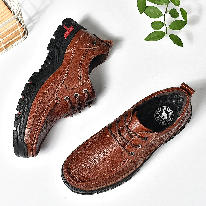 Men Genuine Leather Shoes Outdoor Walking Shoes Plus Size