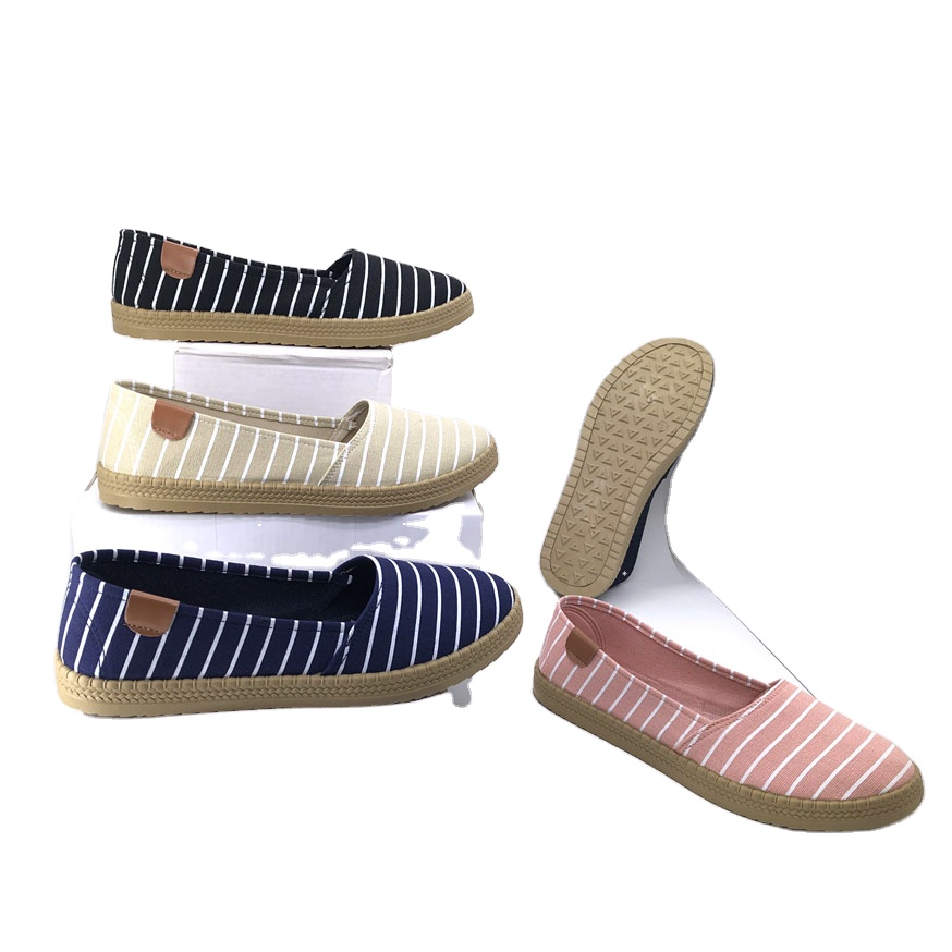 Factory sale Custom injection ladies loafers walking shoes Women flat Casual Canvas Shoes