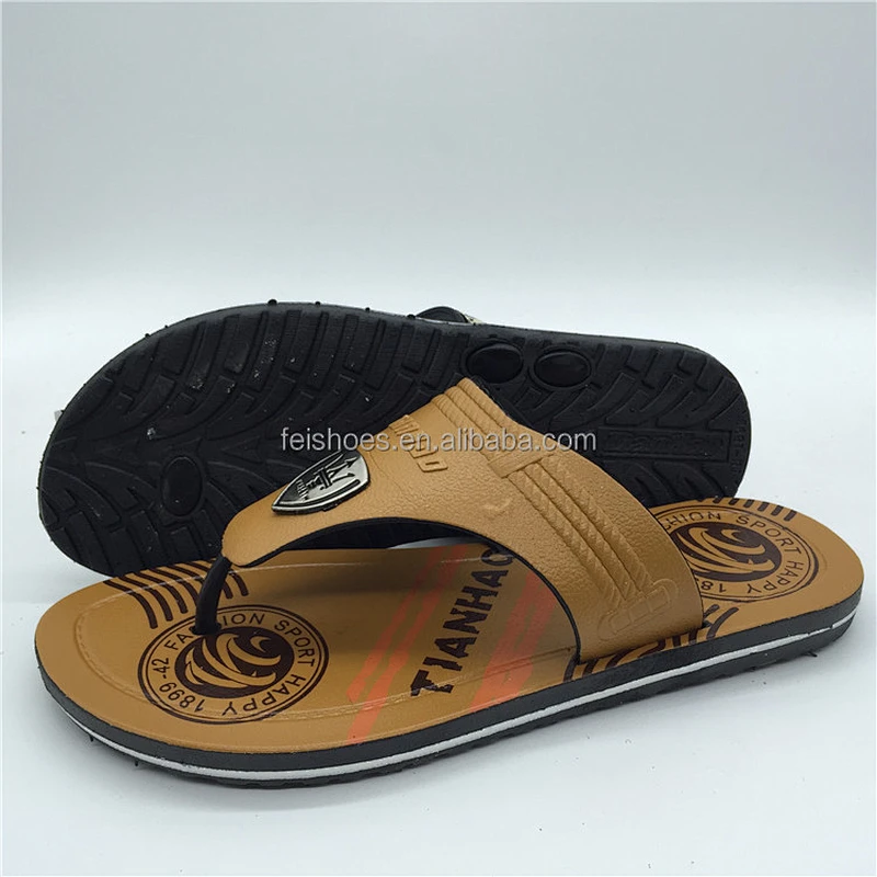 Man $1 Dollar Pvc Slide Flips Flop Slipper Sandal Shoes (1899A3)