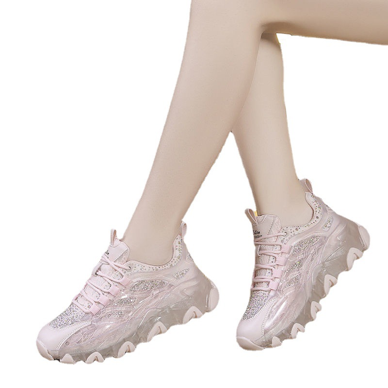 New summer breathable women running dad shoes platform soles casual sports shoes