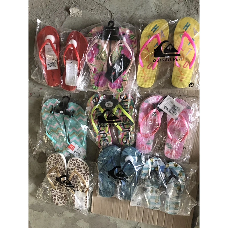 Mix style cheap adults beach slippers shoes stock flip flops stock shoe