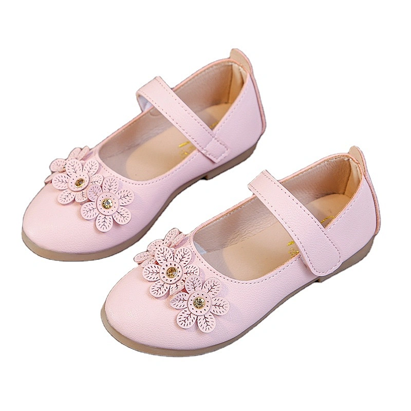 Girls Round Toe Strap Kids Party dress leather Princess Shoes