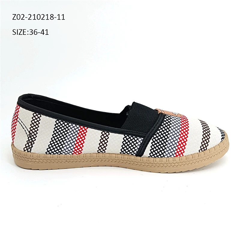 New style cheap women slip on canvas shoes breathable ladies walking casual shoes