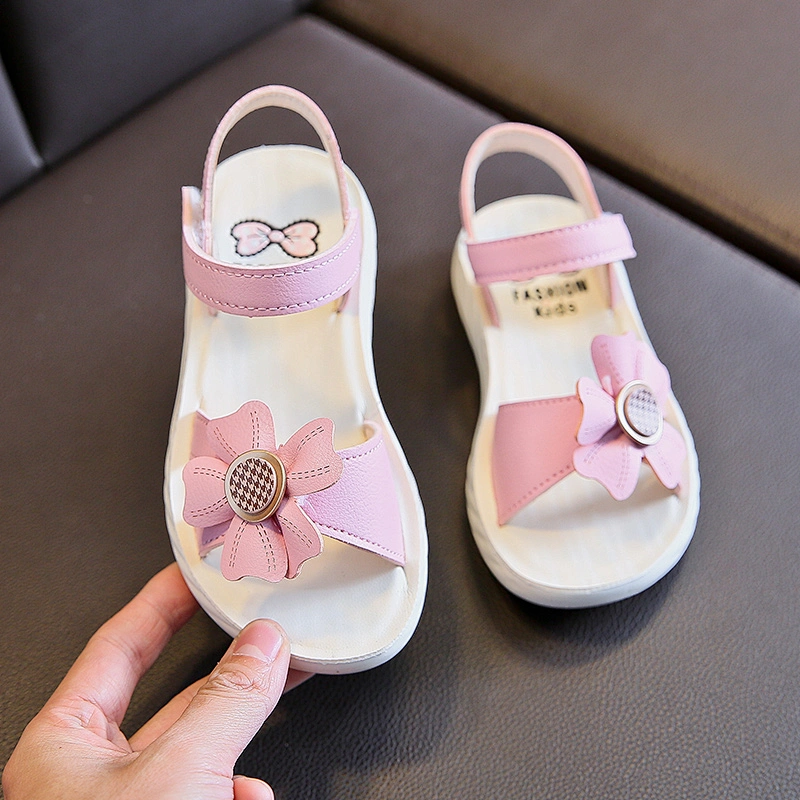 New Arrival Girls Shoes Flower Children Casual Leather Sandals