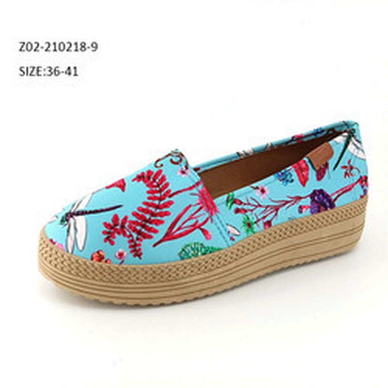 Wholesale custom logo lady's canvas anti skid flat canvas shoes lady casual shoes