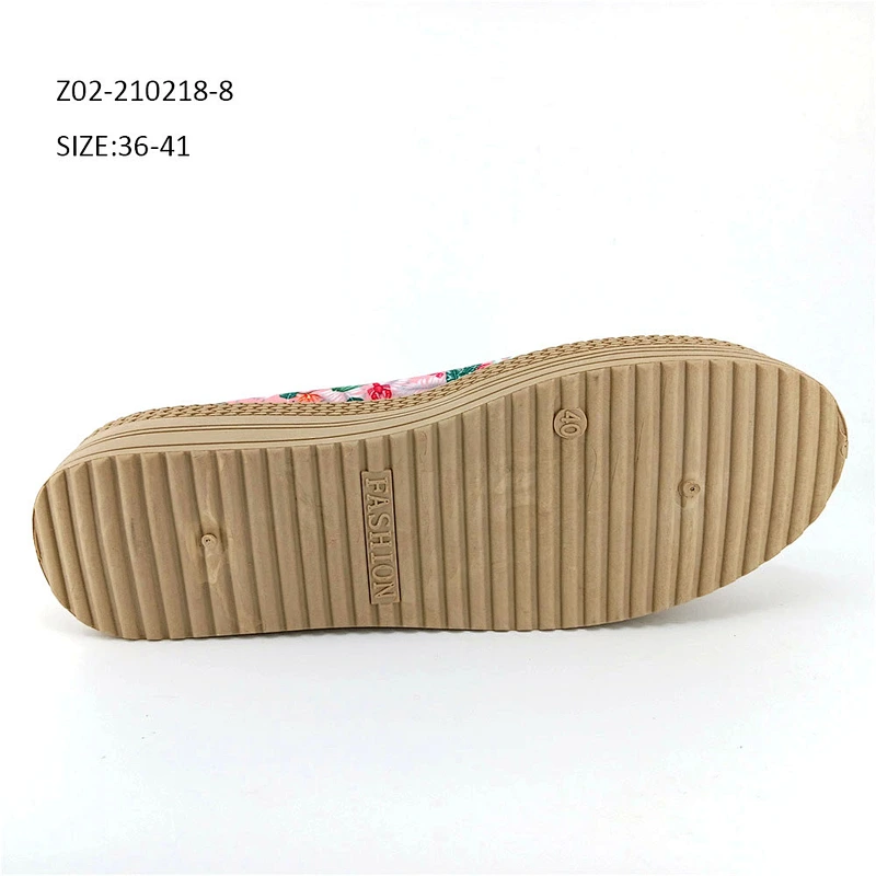 Wholesale Factory Footwear Floral Printing Designer Summer Indoor Outdoor Casual Slip On Shoes For Female