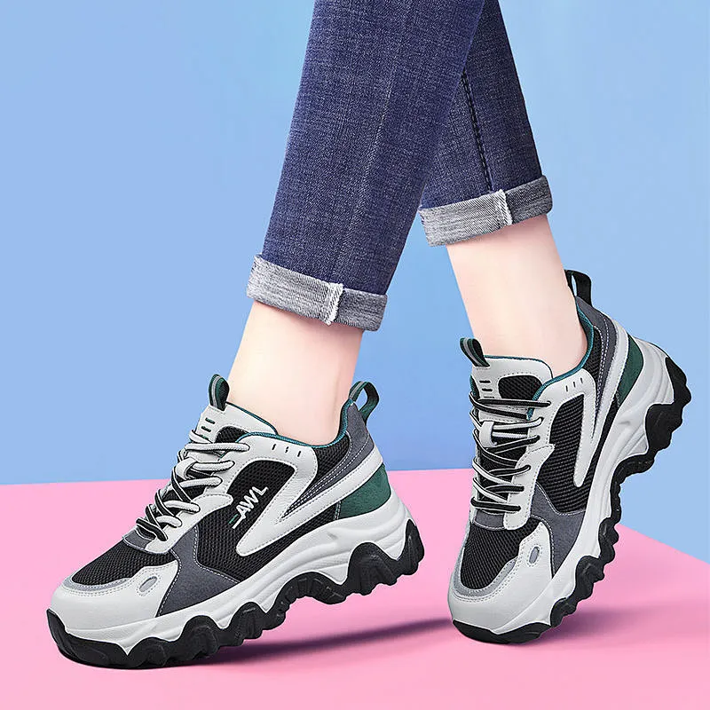 New spring platform women travel shoes casual dad shoes flat lightweight sneakers